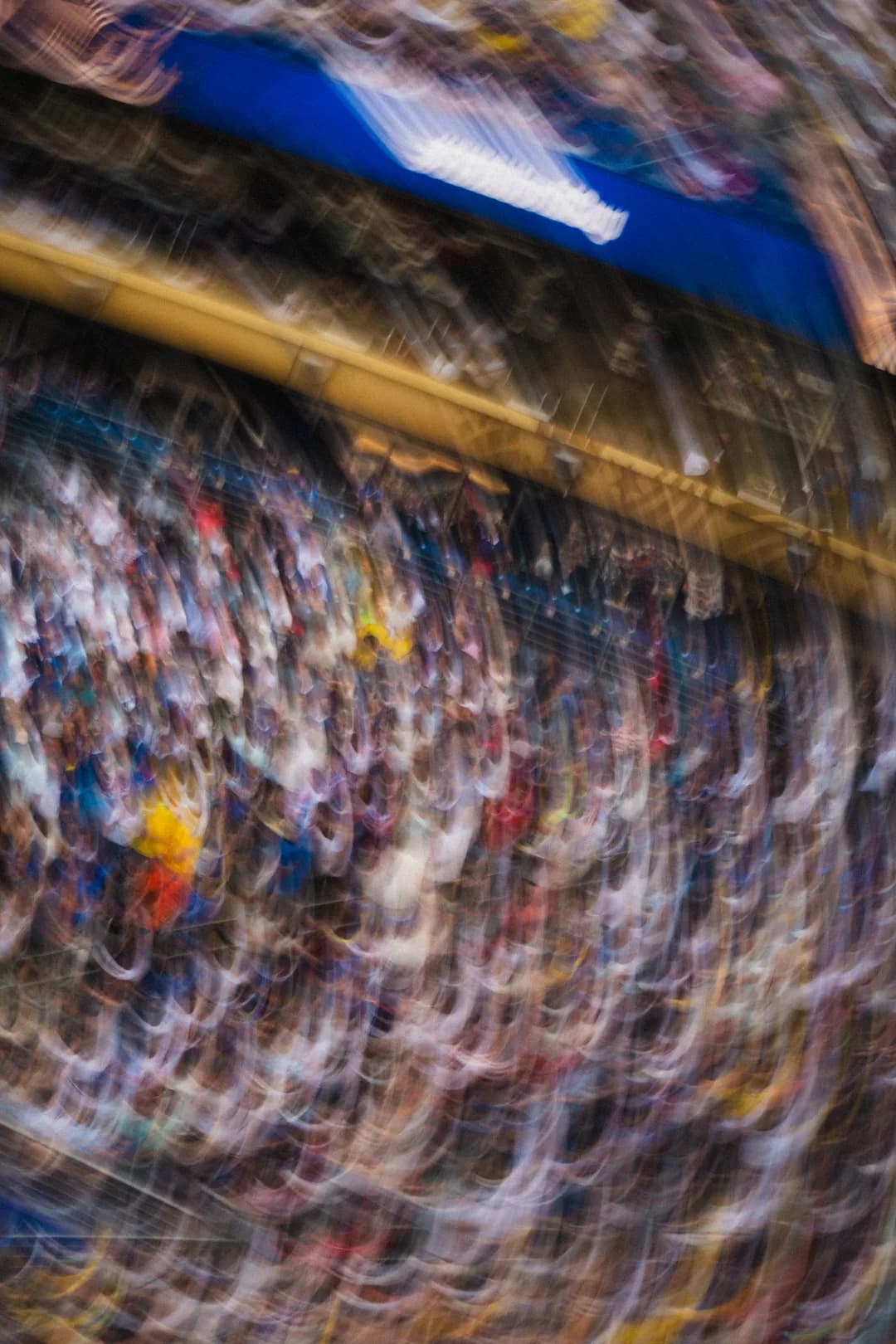 Stadium crowd spun into a blur