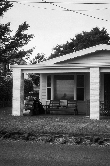 Scary reflection in a window of an Oregon house