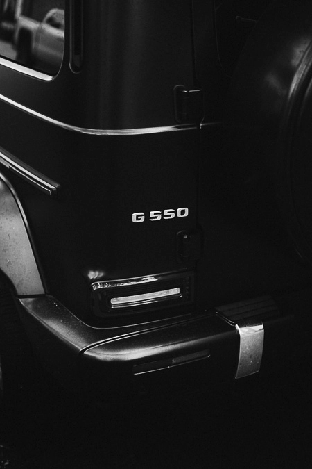 Monochrome car portrait