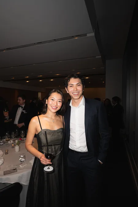 Couple at a black-tie dinner
